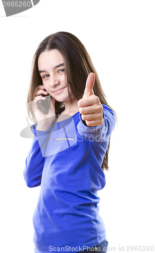 Image of Teenage girl with smartphone