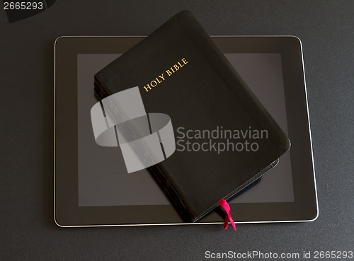 Image of The Holy Bible on Tablet Pc