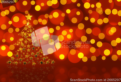 Image of Christmas Tree on red