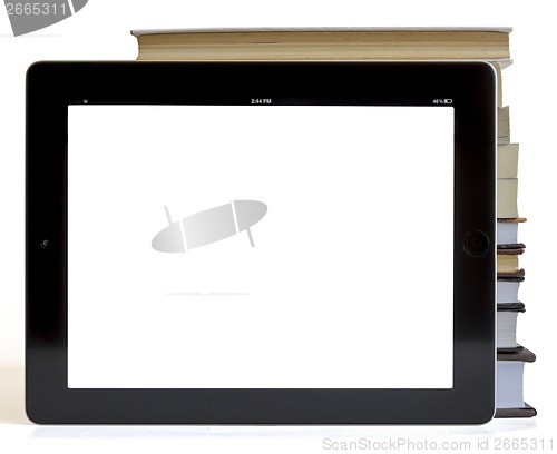 Image of Books and digital tablet concept