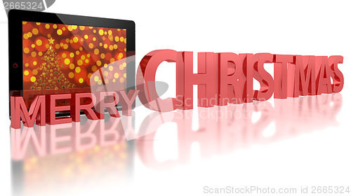 Image of Tablet PC with Christmas Tree