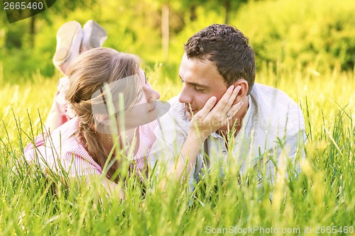 Image of Close-up of a young couple in love