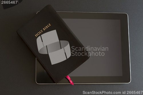 Image of The Holy Bible on Tablet Pc