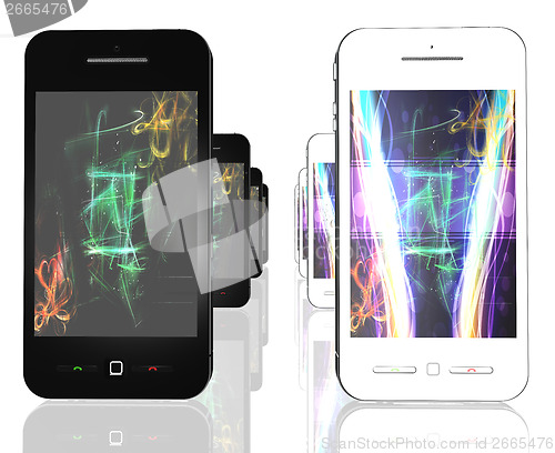 Image of mobile phones black and white