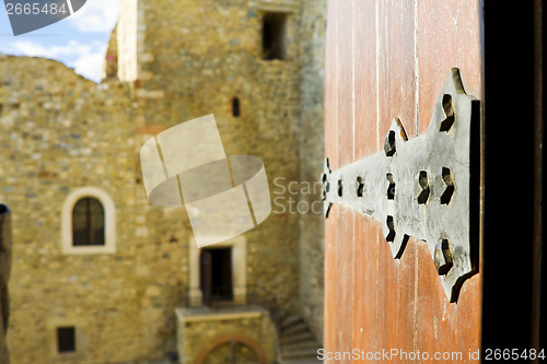 Image of Door open in an old castle