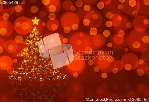 Image of Christmas Tree on red