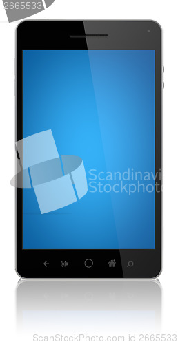 Image of Smart Phone With Blue Screen Isolated