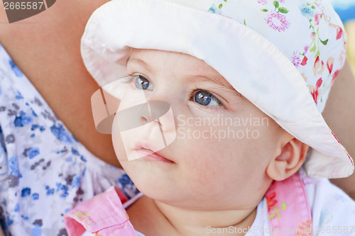 Image of Sweet baby girl with blue eyes