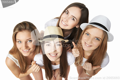 Image of Happy group of friends having fun