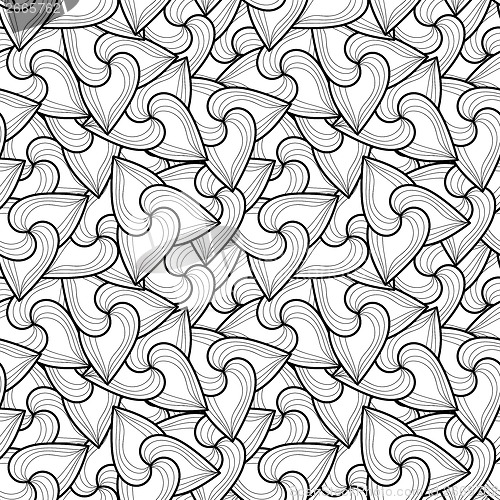 Image of monochrome seamless abstract hand-drawn elements