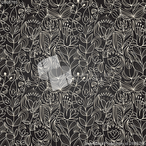 Image of Seamless dark texture with flower