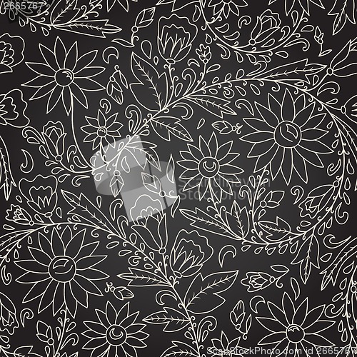 Image of Seamless dark texture with flower