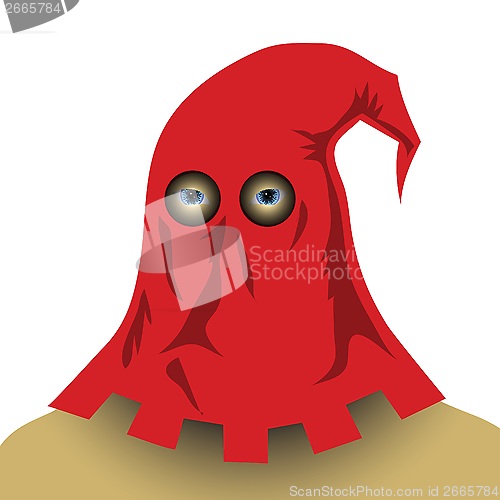 Image of red executioner mask