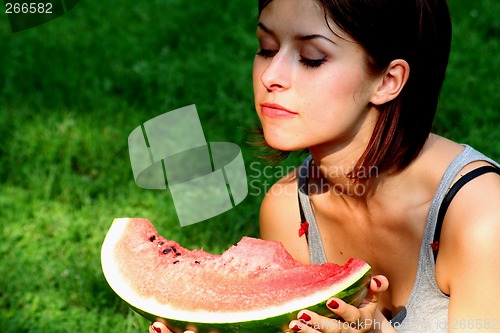 Image of Frau mit Melone