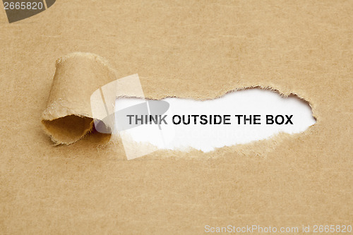 Image of Think Outside The Box Torn Paper