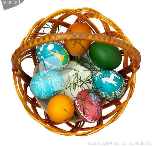 Image of Easter eggs in basket