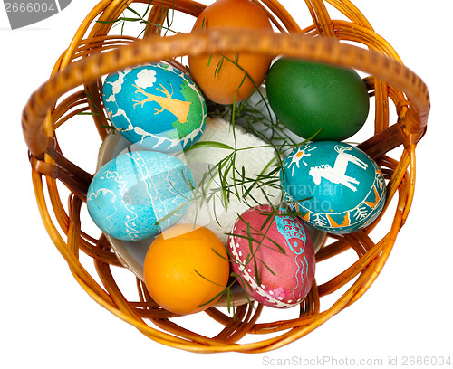Image of Easter eggs in basket
