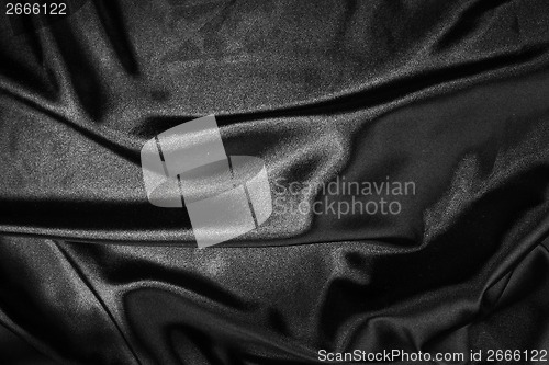 Image of Shiny black satin fabric