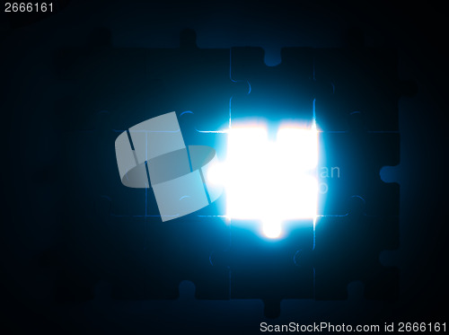 Image of Wooden puzzle and backlight background
