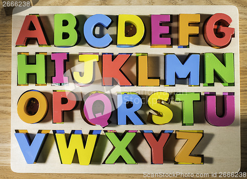 Image of Latin alphabet multicolored letters