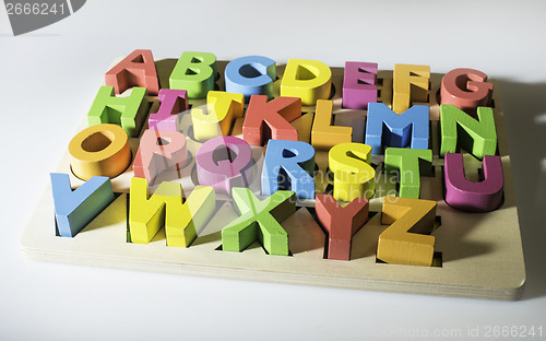 Image of Latin alphabet multicolored letters