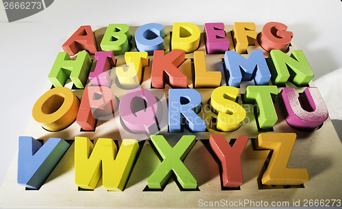 Image of Latin alphabet multicolored letters