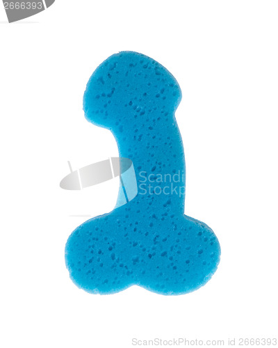 Image of Blue sponge in the form of a penis