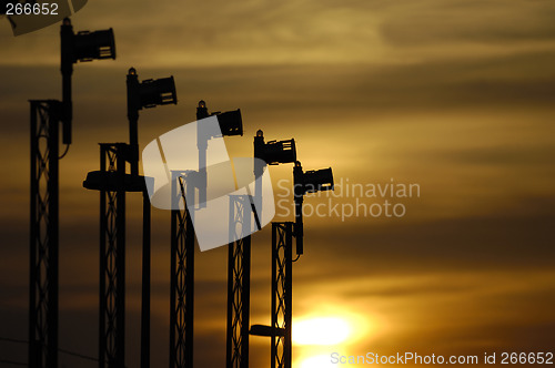 Image of Landing lights and sunset