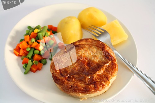 Image of Pie and vegetables