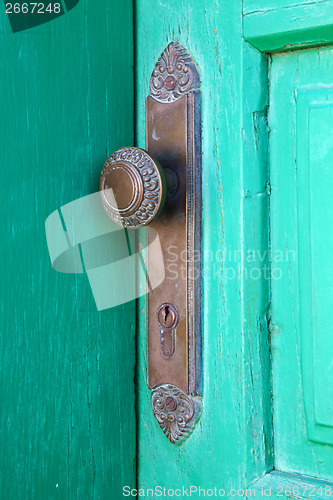 Image of spain   brass knocker lanzarote abstract door 