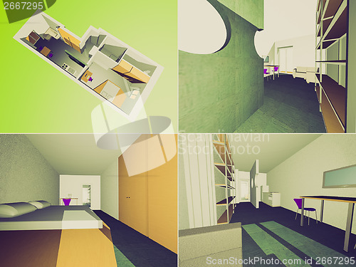 Image of Retro look House interior model