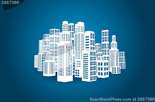 Image of City with buildings and skyscrapers.