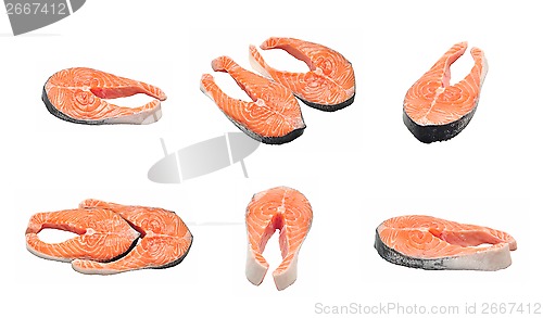 Image of raw salmon collage