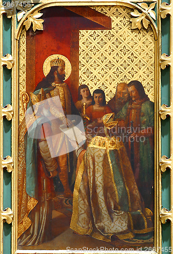 Image of St. Ladislaus decree gives the first bishop of Zagreb, Zagreb cathedral.