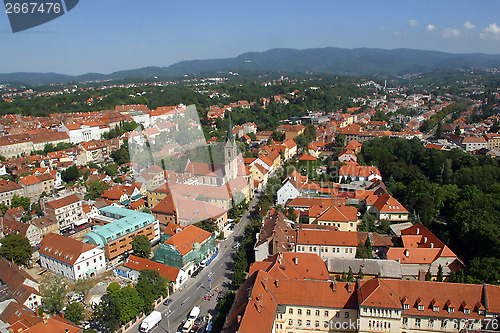 Image of Aerial view of Zagreb, the capital of Croatia