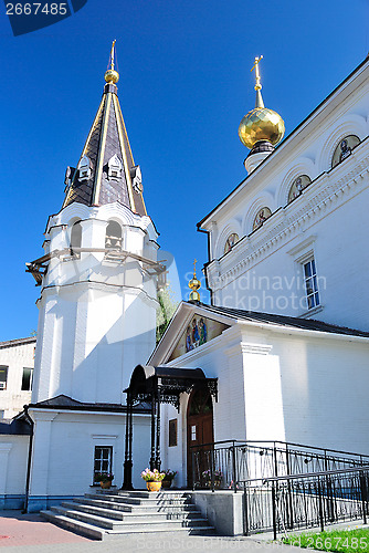 Image of Gorodets on the Volga River (Russia). Fyodorovskaya church in Feodorovsky monastery