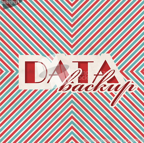 Image of Data Backup Concept on Striped Background.