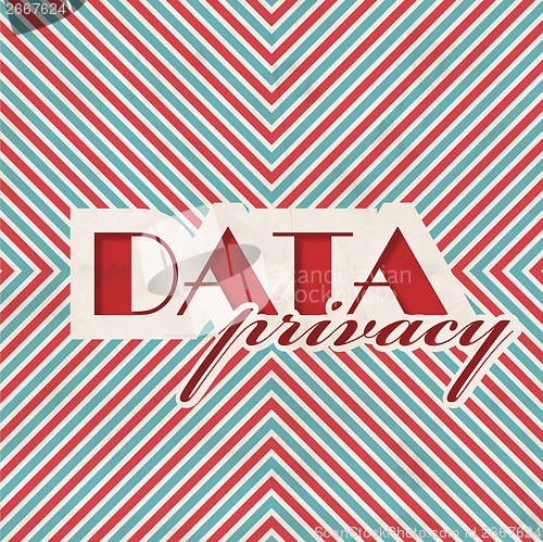 Image of Data Privacy Concept on Striped Background.