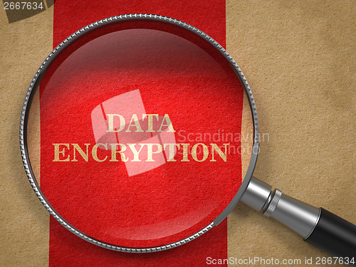 Image of Data Encryption - Magnifying Glass.