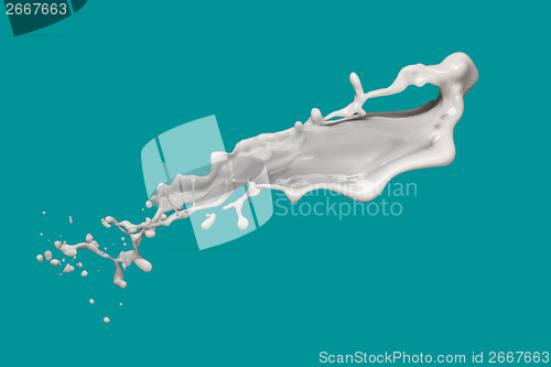 Image of milk splash isolated on blue background