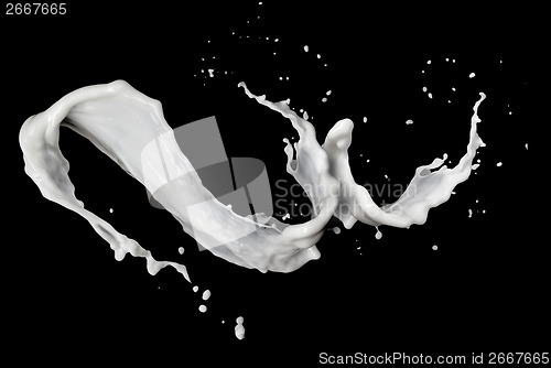 Image of milk splash isolated on black
