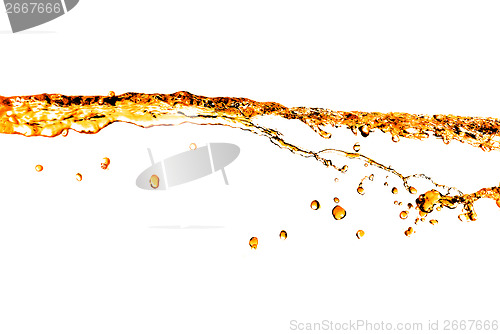 Image of orange water splash isolated on white