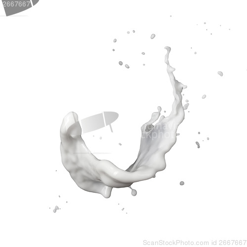 Image of milk splash isolated on white