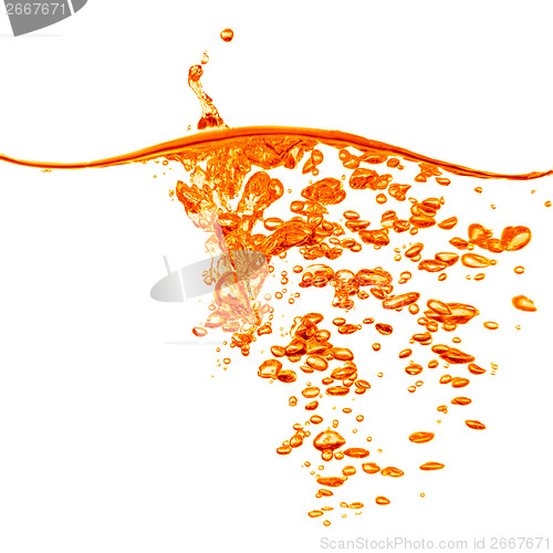 Image of orange water splash isolated on white