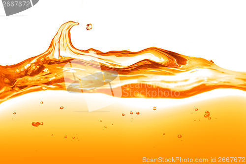 Image of orange water splash isolated on white