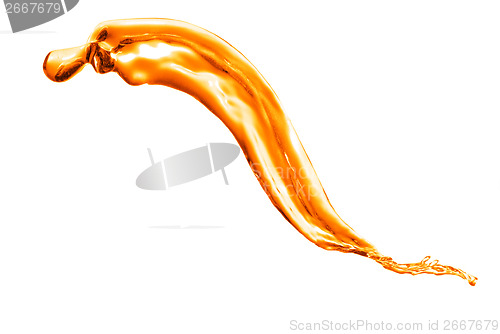 Image of orange water splash isolated on white