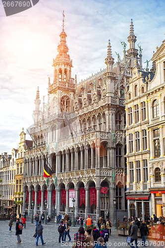 Image of Brussels, Belgium, - Grand Place, February 17, 2014: Photo of Gr