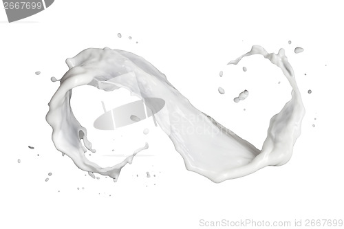 Image of milk splash isolated on white