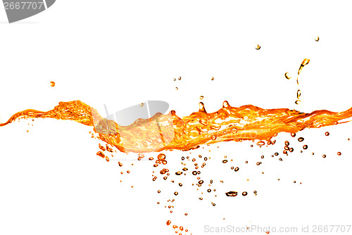 Image of orange water splash isolated on white