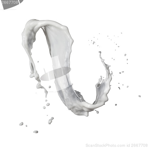 Image of milk splash isolated on white